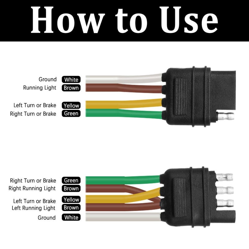 Seamaka 50ft 5 Wire 4Pin Trailer Wiring Harness,Extended Length Trailer Wiring Kit,4-Way Trailer Light Wire for Trailers RV Boat Marine - Image 5